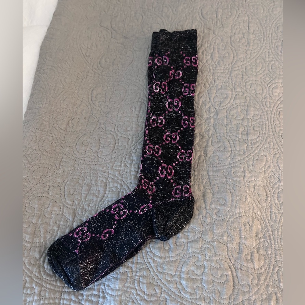 Gucci Black and Pink Logo Socks